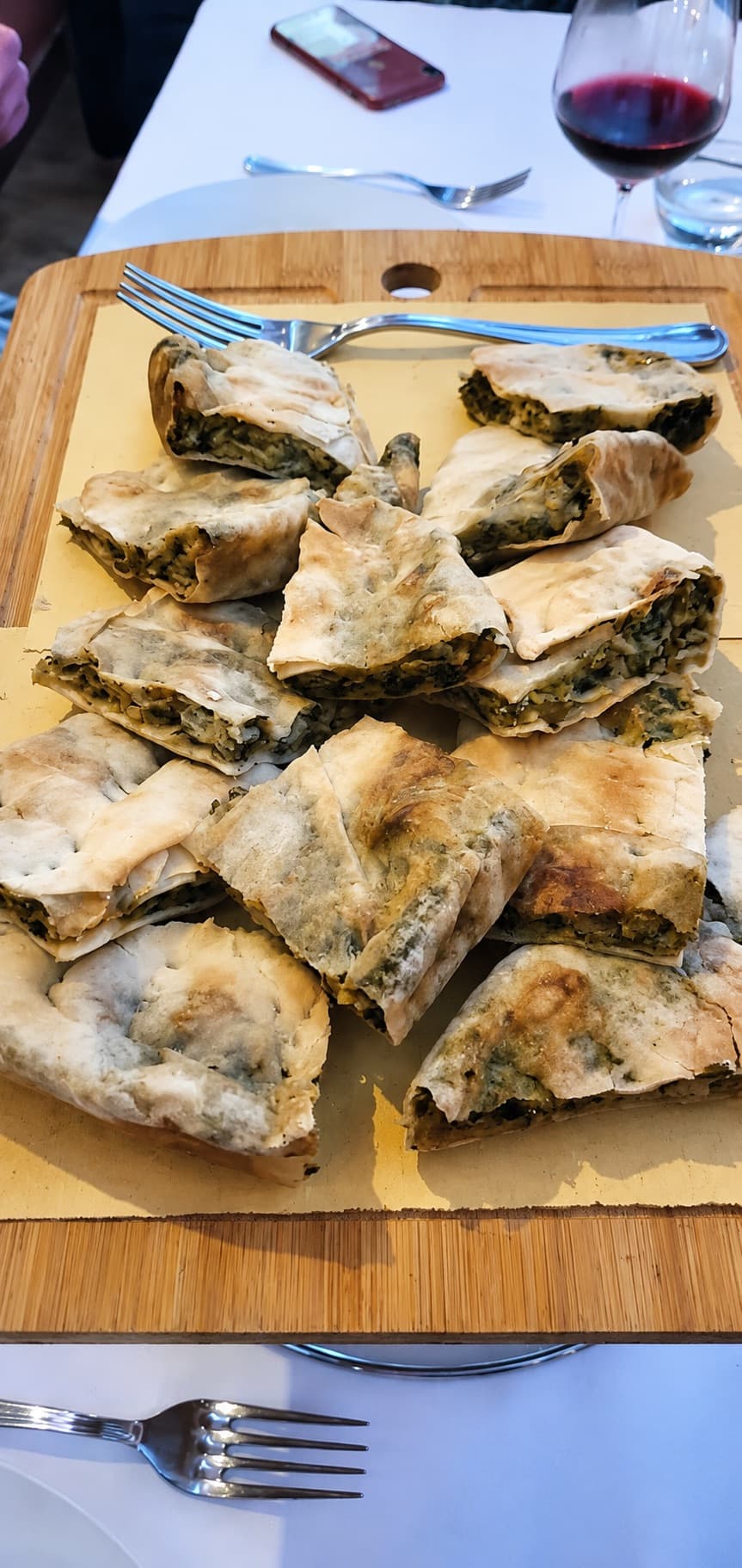 Torta d'erbi fatta in casa a El Caracol, a Mulazzo in Lunigiana